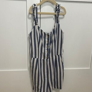Striped Blue and White Kids Romper